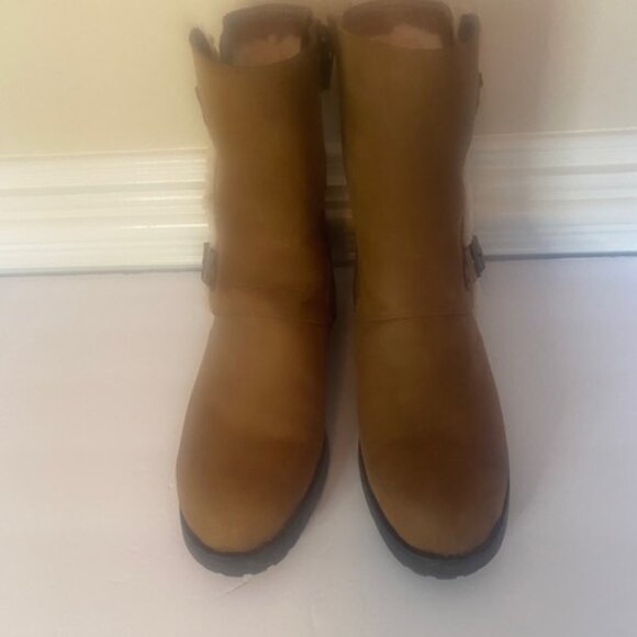 UGG NIELS WATER RESISTAN WOMEN BOOTS LEATHER CHESTNUT Size 11 - Picture 5 of 13